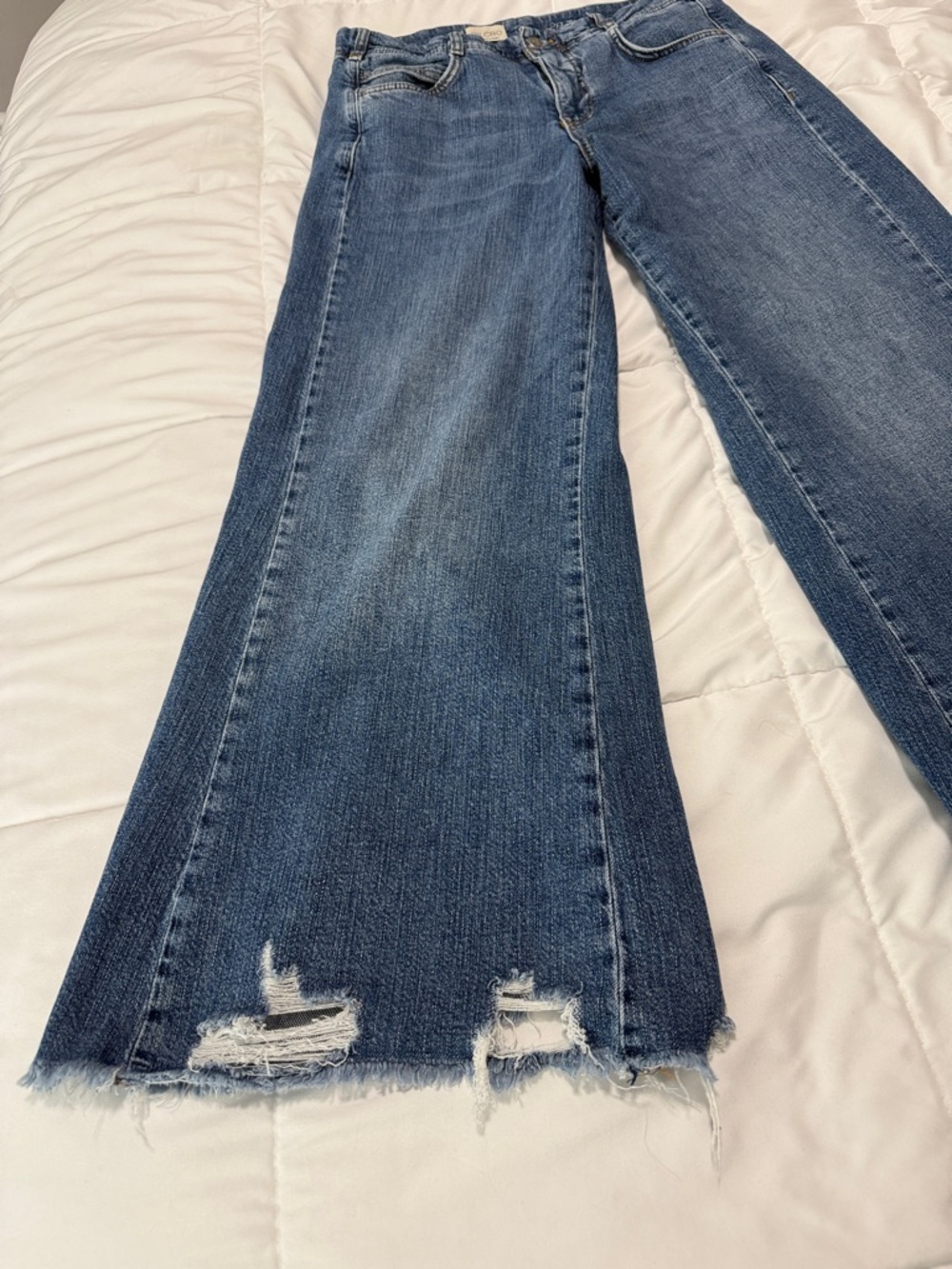 Anthropologie Pilcro Ella Wide Leg Distressed Blue Women’s Jeans - Picture 3 of 10